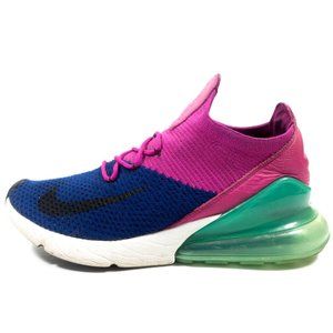 Nike Air Max 270 Flyknit Sneakers - Men's Size 9.5 - Blue Purple    Pre-owned. S